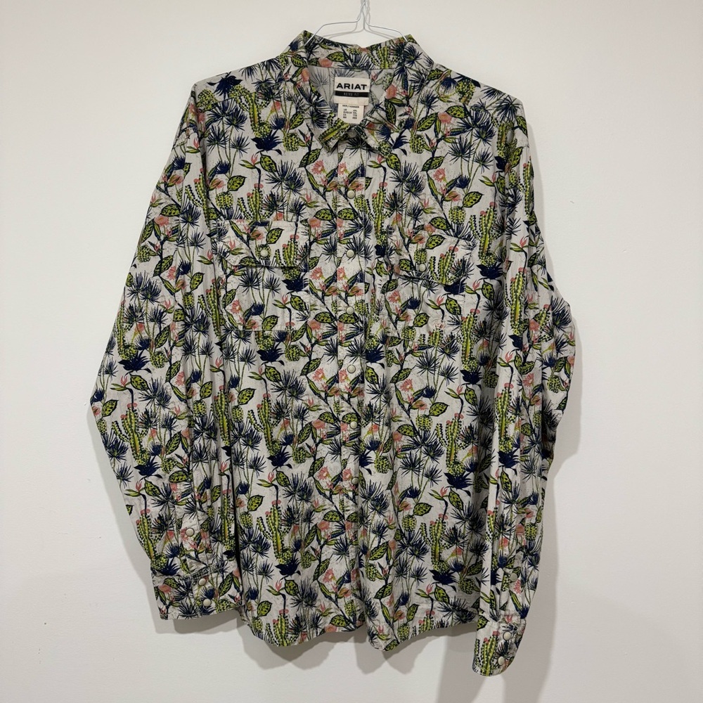 Ariat Mens ‘Hadkins’ Retro Snap Long Sleeve Shirt Floral Size 2XL